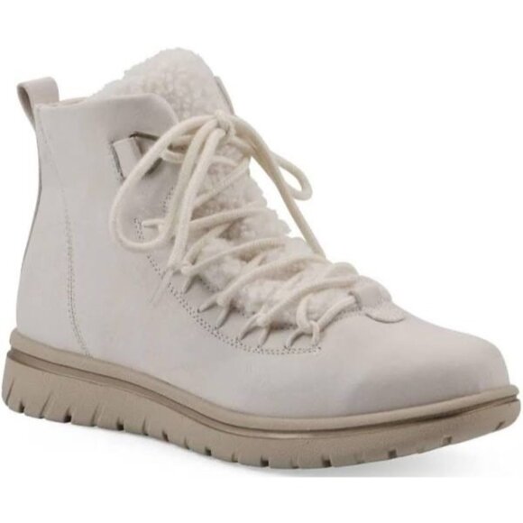 Cliffs by White Mountain Womens Happiest Lace Up Booties Winter White 10W $69 - Picture 1 of 2